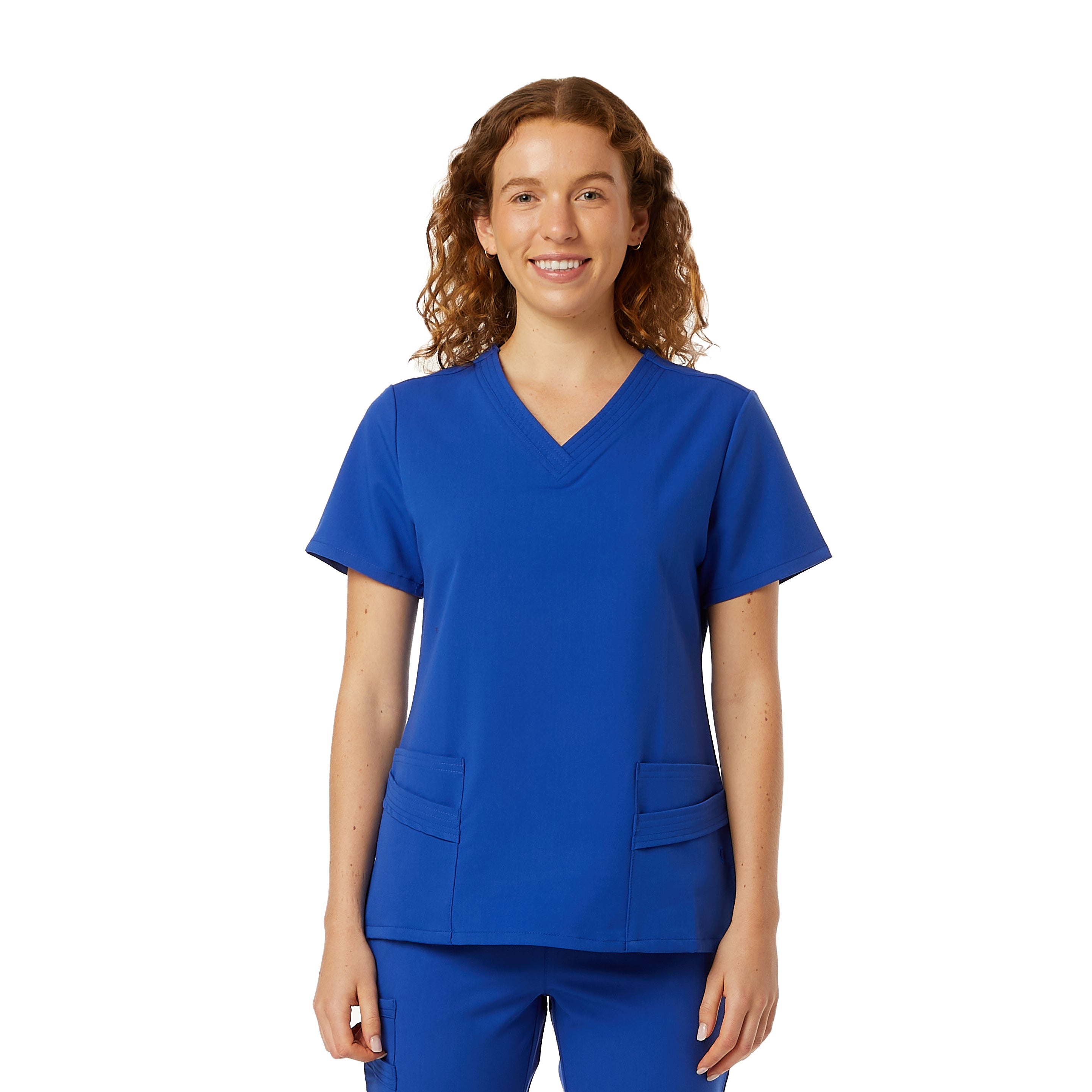 Ladies Multi-Pocket 4-way stretch scrub top - (825)